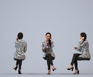 00242_Hannah010 Adult Caucasian woman sitting in office wearing transitional seasonal business