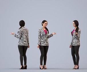 00242_Hannah007 Adult Caucasian woman presenting in office wearing autumn or spring business attire