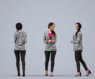 00242_Hannah005 Adult Caucasian woman walking through office in autumn business attire