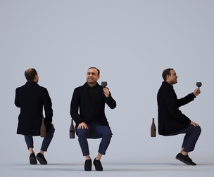00244_Zeef010 Adult Black man standing in public space wearing transitional seasonal clothing