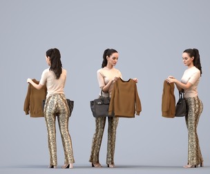 00247_Hannah0006 Adult Caucasian woman browsing retail space with shopping bag, transitional