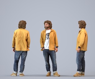 00248_Jet0003 Adult Caucasian man waiting in public space wearing autumn or spring attire