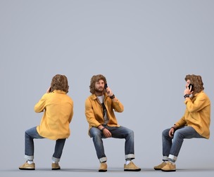 00248_Jet0007 Adult Caucasian man calling on smartphone in transitional seasonal clothing