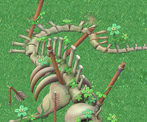 Cartoon version - ancient dragon fossils