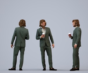 00250_Jet0006 Adult Caucasian male waiting in restaurant wearing business attire for transitional
