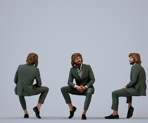 00250_Jet0008 Adult Caucasian male waiting in office wearing autumn or spring business attire
