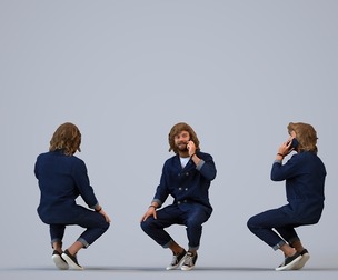 00252_Jet0009 Adult Caucasian man calling on smartphone in transitional seasonal clothing