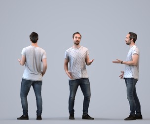 00252_Daud0005 Adult Caucasian man talking in public wearing autumn or spring attire