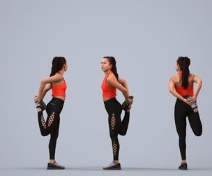 00253_Anargul0008 Adult Caucasian woman running in athletic wear for sports visualization