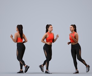 00253_Anargul0007 Adult Indian woman running outdoors in summer sportswear for exercise