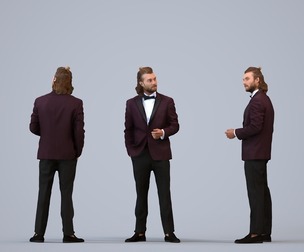 00254_Jetl0005 Adult Caucasian man standing in restaurant setting wearing formal transitional attire