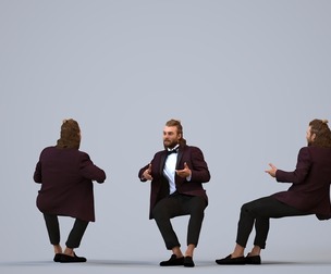 00254_Jetl0009 Adult Caucasian man talking in restaurant setting wearing formal attire