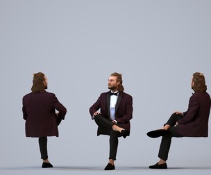 00254_Jetl0008 Adult Caucasian man waiting in restaurant wearing formal autumn or spring attire
