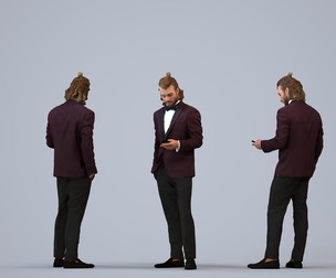 00254_Jetl0006 Adult Caucasian man using smartphone in restaurant wearing autumn transitional