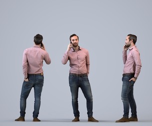 00254_Daud0008 Adult Caucasian man calling on smartphone in public, autumn or spring attire