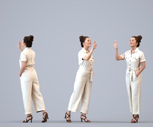 00255_Sari0018 Adult Caucasian woman standing in office wearing summer business attire