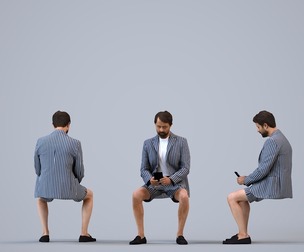 00263_Bipini0011 Adult Indian male sitting in office environment with smartphone