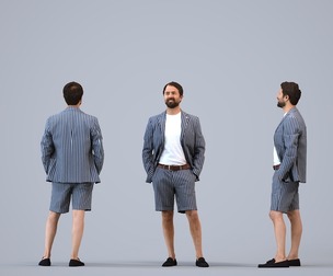 00263_Bipini0008 Adult Indian man waiting in office wearing summer business attire