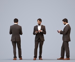 00265_Bipini0004 Adult Indian man standing in office wearing autumn or spring business attire,