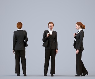 00266_Marva0003 Adult Caucasian woman presenting in office wearing transitional seasonal business
