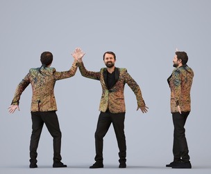 00267_Bipini0009 Adult Indian man exercising in public wearing formal autumn attire