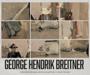 George Breitner Procreate Kit (Procreate Brushes, Color Palettes and Canvas Texture)