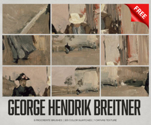 Free Sample - George Breitner Procreate Kit (Procreate Brushes, Color Palettes & Canvas Texture)