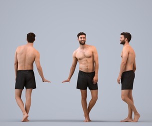 00270_Oliver003 Adult Caucasian man walking outdoors exercising in summer athletic wear