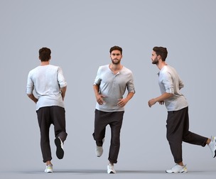 00274_Olivier007 Adult Caucasian man running outdoors in casual sportswear, autumn or spring attire