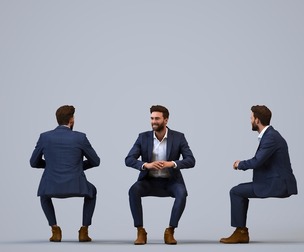 00276_Olivier010 Adult Caucasian man waiting in office wearing autumn or spring business attire
