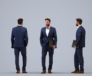 00276_Olivier008 Adult Caucasian male waiting in office wearing autumn or spring business attire