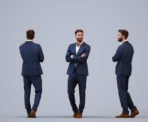 00276_Olivier004 Adult Caucasian male waiting in office wearing autumn or spring business attire