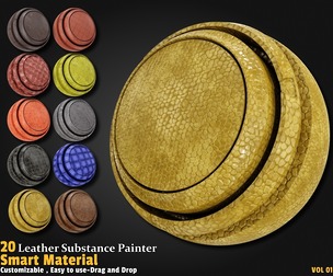 20 Base Leather Smart Materials in Substance Painter
