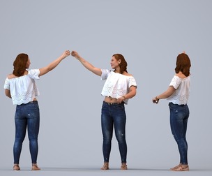 00282_Misha006 Adult Caucasian woman standing in public space wearing casual summer clothing