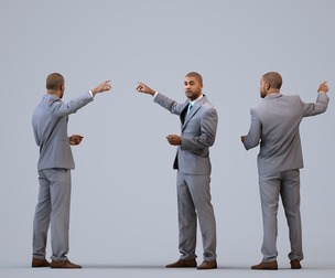 00283_Bill005 Adult Black male presenting in office wearing autumn or spring business attire