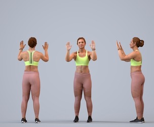00288_Misha006 Adult Caucasian woman exercising in summer sportswear for fitness facility
