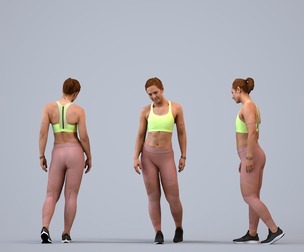 00288_Misha007 Adult Caucasian woman walking outdoors exercising in summer sportswear