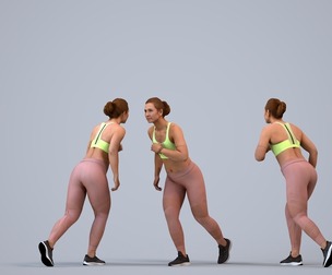 00288_Misha005 Adult Caucasian woman running in summer sportswear for athletic visualization