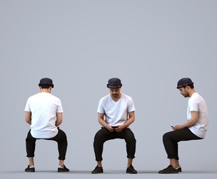 00291_Darren0010 Adult Caucasian man sitting at home with smartphone in transitional attire
