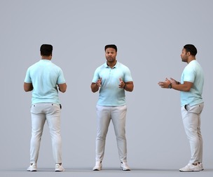 00292_Allen0005 Adult Black man talking in public wearing casual summer clothing