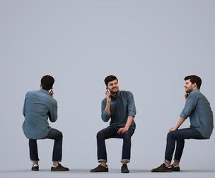 00293_Darren007 Adult Caucasian man calling on smartphone at home in casual attire