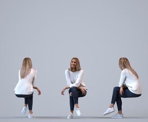 00295_Elsje0016 Adult Caucasian woman relaxing at home in casual autumn or spring attire