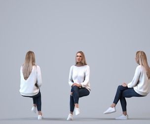 00295_Elsje0015 Adult Caucasian woman relaxing at home in casual autumn or spring attire