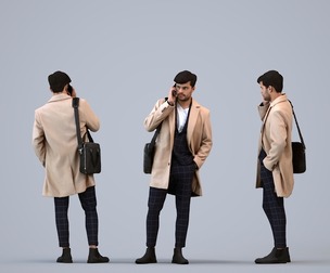 00298_Darren005 Adult Caucasian male making phone call in office wearing autumn attire