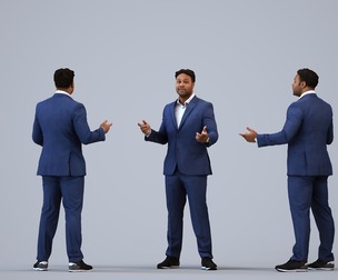 00299_Allen011 Adult Black man presenting in office wearing transitional seasonal business attire