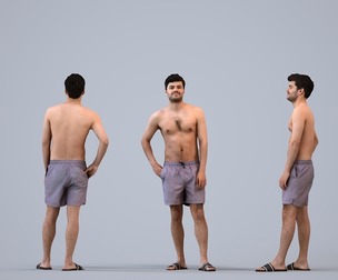 00300_Darren003 Adult Caucasian man relaxing in casual summer attire for spaces