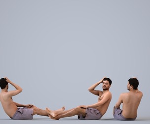 00300_Darren010 Adult Caucasian man sitting relaxed in summer casual attire