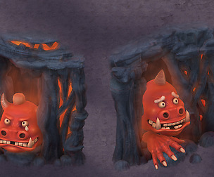 Cartoon hell - hide and seek the fool