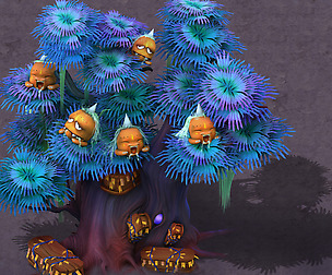 Cartoon hell - ghost coffin tree 04