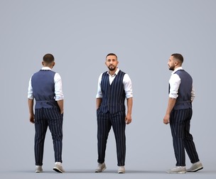 00313_Adil004 Adult Middle Eastern man waiting in office wearing transitional seasonal business
